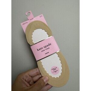Kate Spade New York Womens Socks Liner 4-10 Non Slip Beige Black 3 Pairs